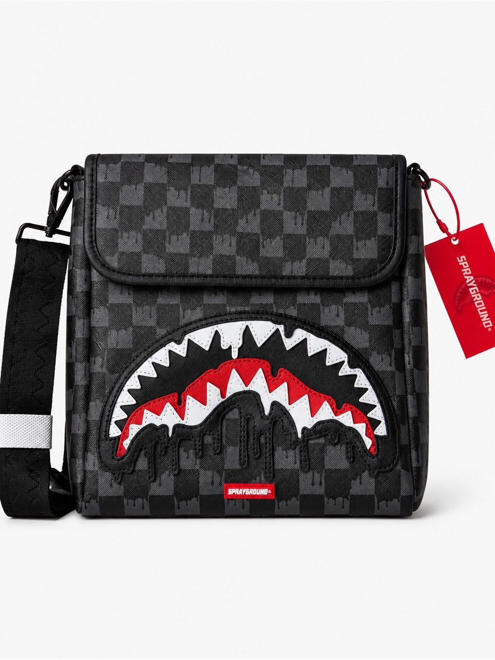 Sprayground Sawtooth Sharks In Paris Messenger Sling 🔥 Stylish Shoulder Bag NWT